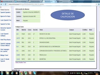 DETALLE DE
CALIFICACION
 