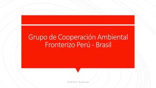 Grupo de Cooperación Ambiental
Fronterizo Perú - Brasil
GCAF Perú - Brasil 🇵🇪🤝🇧🇷
 