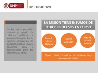 MISIÓN RURAL: PARA TRANSFORMAR EL CAMPO COLOMBIANO