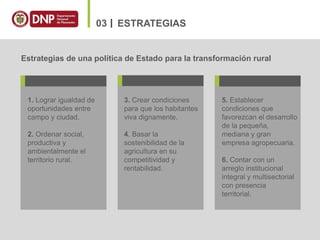 MISIÓN RURAL: PARA TRANSFORMAR EL CAMPO COLOMBIANO