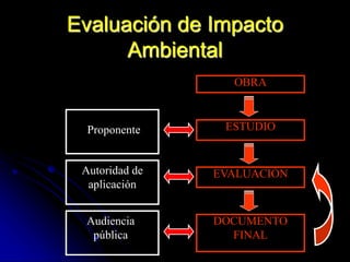 Proponente
Autoridad de
aplicación
Audiencia
pública
DOCUMENTO
FINAL
EVALUACIÓN
ESTUDIO
OBRA
Evaluación de Impacto
Ambiental
 