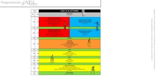 Algunos de los datos expuestos en la parrilla están aún en proceso de confirmación. Esta programación está sujeta a cambios sin previo aviso. Programación 