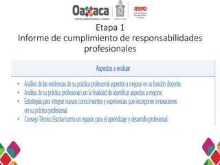Etapa 1
Informe de cumplimiento de responsabilidades
profesionales
 