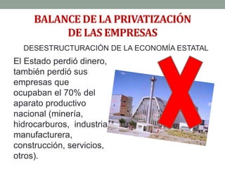 Presentacion general de las privatizaciones en Bolivia (junio 2014) | PPTX