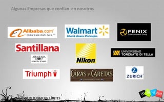 Por qué anunciar en Facebook?“El uso de las redes sociales en Latinoamérica aumentó un 83,3% con respecto al 2007. En el caso específico del sitio web Facebook el aumento en su uso fue del 828,57%. En el 2007 un 2,1% de los latinoamericanos entrevistados manifestó estar en esta red social, sin embargo al realizar esta misma pregunta en el año 2008 un 19,5% contestó que pertenecía a Facebook.com” (Fuente: Tendencias Digitales)Objetivos:Reforzar la Reputación y Referencias de la Marca