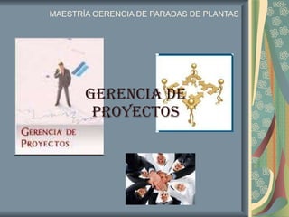 MAESTRÍA GERENCIA DE PARADAS DE PLANTAS GERENCIA DE PROYECTOS 
