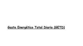 Gasto Energético Total Diario (GETD)
 