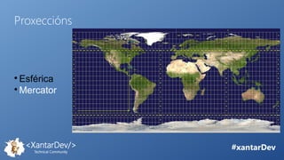 #xantarDev
Proxeccións

Esférica

Mercator
 