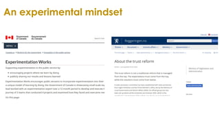 An experimental mindset
 