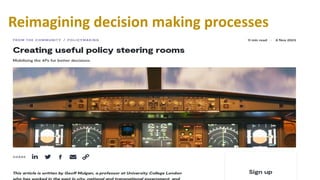 Reimagining decision making processes
 