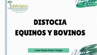 Luisa Rojas-Karen Vargas
DISTOCIA
EQUINOS Y BOVINOS
 