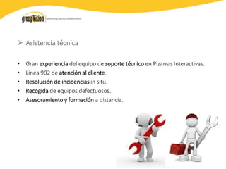 groupVision Distribution Services
www.pizarrasinteractivas.com | www.groupvision.com
info@groupvision.com
(+34) 91 535 77 64
 