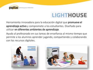 Software
Nuestros clientes podrán beneficiarse de asesoramiento para la creación de
entornos de trabajo colaborativo en sus ofertas a cliente final.
Empresa
E-Learning
Educación
Mindjet Meeting SphereConceptboard Lola Pirindola i-Doctum
 