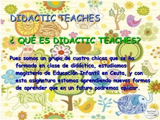 DIDACTIC   TEACHES ,[object Object],[object Object]