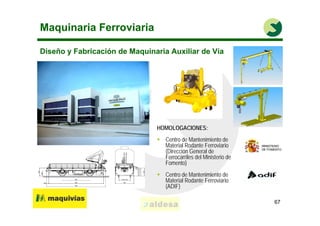Maquinaria Ferroviaria

Diseño y Fabricación de Maquinaria Auxiliar de Vía




                               HOMOLOGACION...