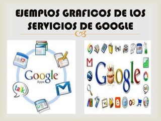 EJEMPLOS GRAFICOS DE LOS
   SERVICIOS DE GOOGLE
          
 