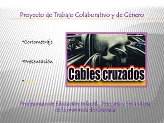 Proyecto de Trabajo Colaborativo y de Género 
Profesorado de Educación Infantil, Primaria y Secundaria 
de la provincia de Granada 
•Cortometraje 
•Presentación 
•Guía 
 