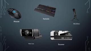 Mouse
Teclado
Micrófono
Web Cam
Escaner
 