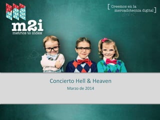 Fuente: Metrics to Index – 2013. *Rating Digital ®
Concierto Hell & Heaven
Marzo de 2014
 