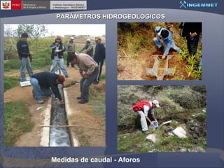PARÁMETROS HIDROGEOLÓGICOS

Medidas de caudal - Aforos

 