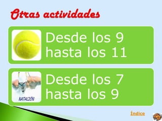 Desde los 9
hasta los 11

Desde los 7
hasta los 9
               Índice
 
