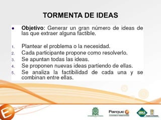 TORMENTA DE IDEAS
 
