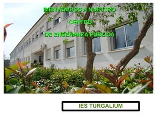 BIENVENIDOS A NUESTROBIENVENIDOS A NUESTRO
CENTROCENTRO
DE ENSEÑANZA PÚBLICADE ENSEÑANZA PÚBLICA
IES TURGALIUMIES TURGALIUM
 
