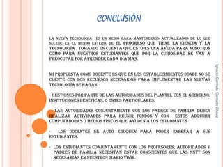 MEDIOS DE GESTIÓN Y CONTROLHace referencia específicamente a la docencia.Información: amplia y actualizada con acceso total para los alumnos.Ignacio Carmelo Cercado Choez
