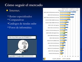 Cómo seguir el mercado Internet. Reviews  especializados Comparativas Catálogos de tiendas  online Foros de informática 