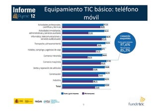 Equipamiento TIC básico: teléfono
móvil
9
 