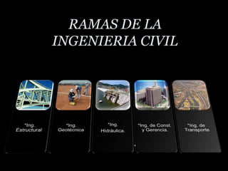 RAMAS DE LA INGENIERIA CIVIL