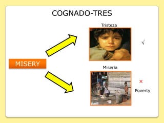 COGNADO-TRES     Tristeza√MISERYMiseria×Poverty