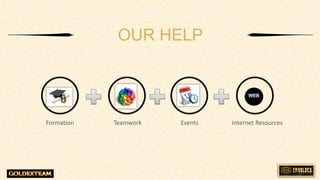 OUR HELP
Formation Teamwork Events Internet Resources
 