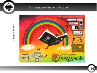 ¿Para que nos sirve Inkscape?



A
F
I
C
H              LOGOS
E
S




                                    12
 