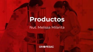 Productos
Nut. Melissa Milanta
 