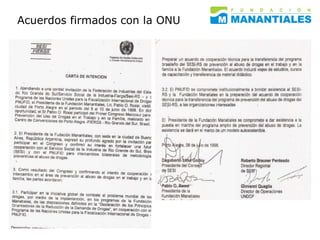 Acuerdos firmados con la ONU 
