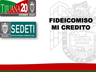 30 de mayo de 2013
FIDEICOMISO
MI CREDITO
 