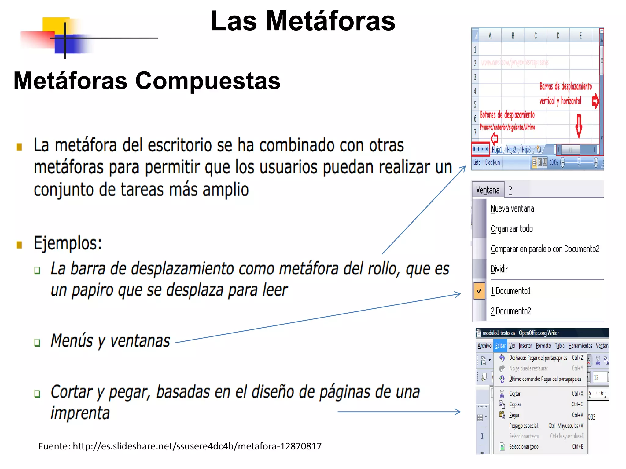 Las Metáforas
Metáforas Compuestas
Fuente: http://es.slideshare.net/ssusere4dc4b/metafora-12870817
 