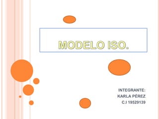 MODELO ISO. INTEGRANTE: KARLA PÉREZ C.I 19529139 