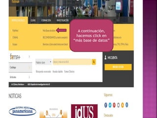 A continuación,
hacemos click en
“más base de datos”
 