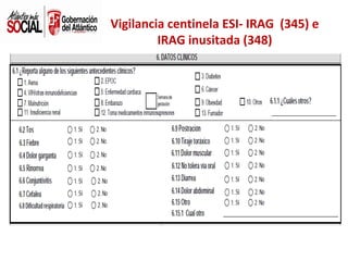 Vigilancia centinela ESI- IRAG (345) e
IRAG inusitada (348)

 