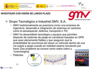 INVESTIGAR CON VISIÓN DE LARGO PLAZO   <ul><li>Grupo Tecnológico e Industrial GMV, S.A.  </li></ul><ul><ul><li>GMV tradici...