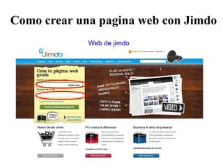 Como crear una pagina web con Jimdo Web de jimdo 