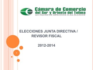 ELECCIONES JUNTA DIRECTIVA /
         REVISOR FISCAL

            2012-2014
1
 