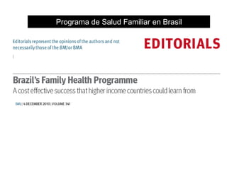Programa de Salud Familiar en Brasil

 