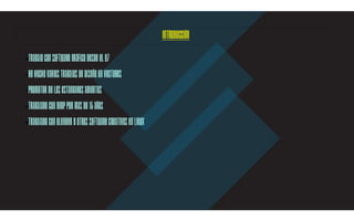 Introducción
■Trabajoconsoftwaregráficodesdeel97
■Hehechovariostrabajosdediseñoenvectores
■Promotordelosestandaresabiertos
■TrabajadoconGimppormasde15años
■TrabajadoconBlenderyotrossoftwarecreativosenLinux
 