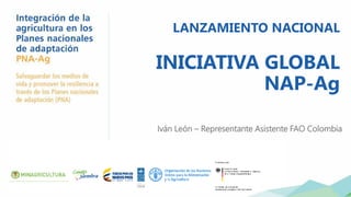 LANZAMIENTO NACIONAL
INICIATIVA GLOBAL
NAP-Ag
Iván León – Representante Asistente FAO Colombia
 