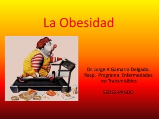 La Obesidad
Dr. Jorge A Gamarra Delgado.
Resp. Programa Enfermedades
no Transmisibles
SEDES-PANDO
 