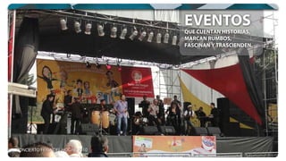 EVENTOS
QUE CUENTAN HISTORIAS,
MARCAN RUMBOS,
FASCINAN Y TRASCIENDEN.
EVENTOS
CONCIERTO FERIA DEL HOGAR 2010
 