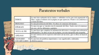 Paratextos verbales
 